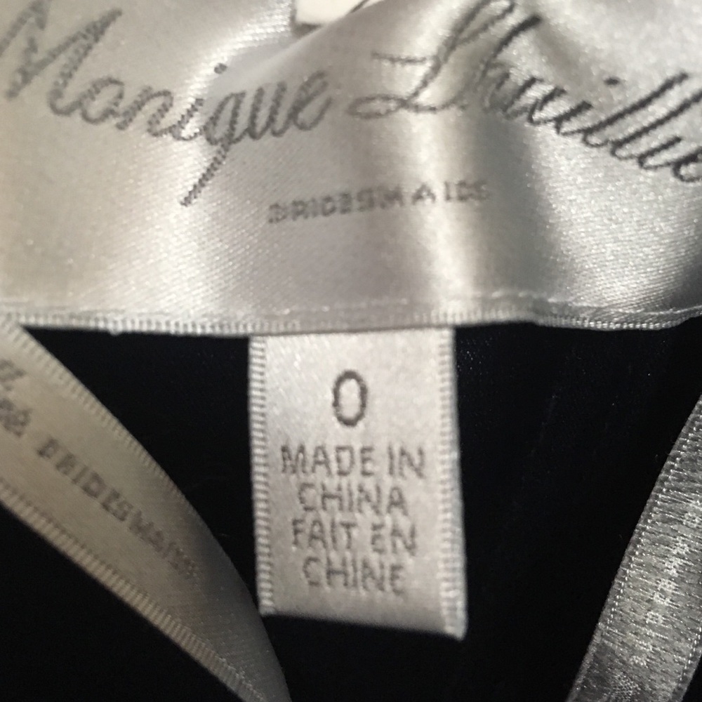 Monique Lhullier Bridesmaids navy strapless gown 0 - Picture 6 of 8